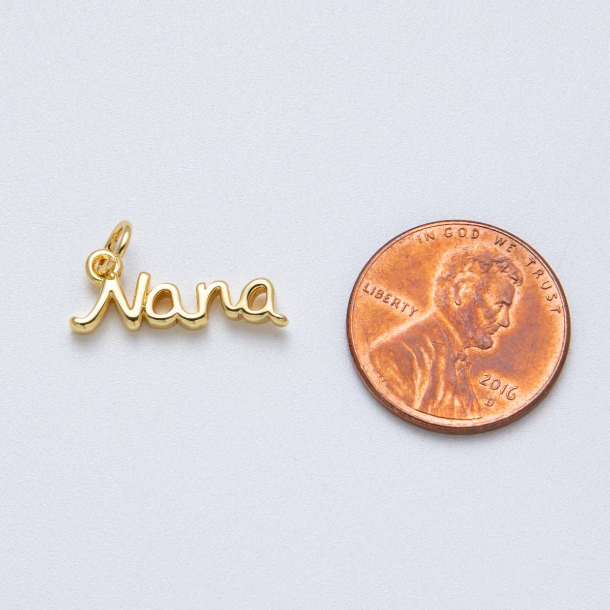 14K Gold Filled 18mm Grandma "Nana" Minimalist Script Charm | Charms-00034