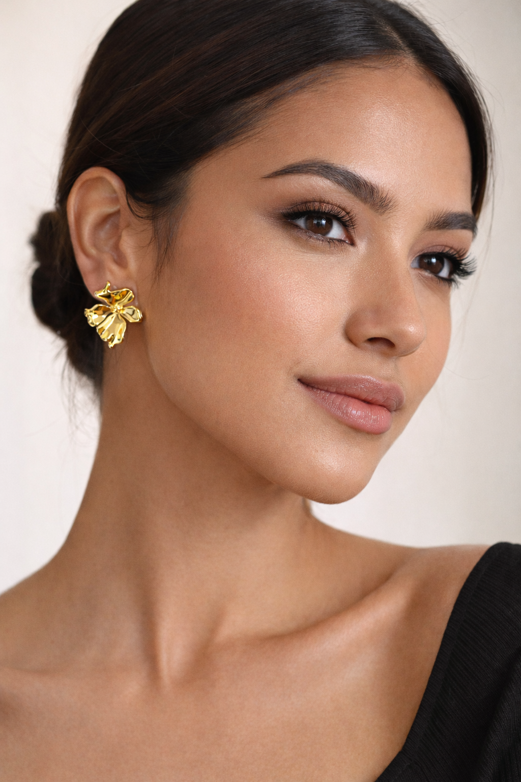 Golden Orchid Studs