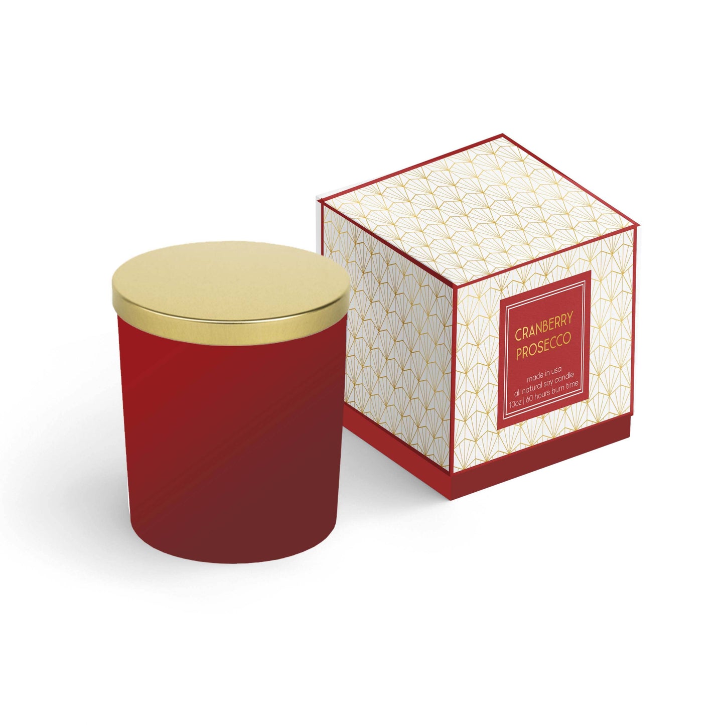 Cranberry Prosecco Gold Foil Boxed Candle