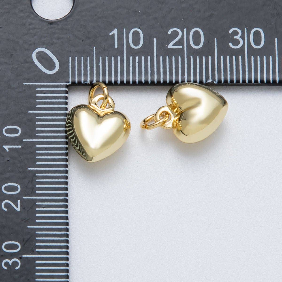 14K Gold Filled 12mm Minimalist Heart 3D Multidimensional Charm | Charms-00035