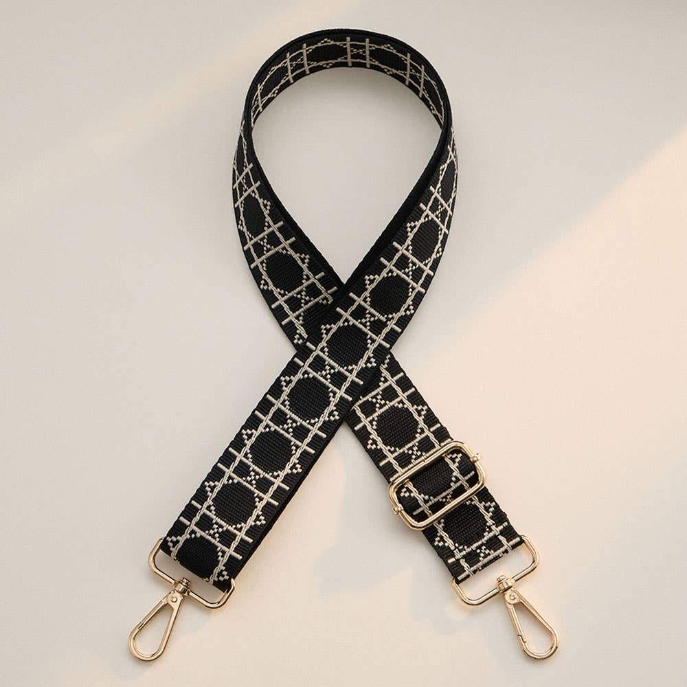 Solid Tumbler Carrier Holder Geometric Pattern Strap Crossbody Bag