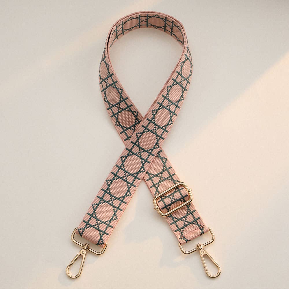 Solid Tumbler Carrier Holder Geometric Pattern Strap Crossbody Bag