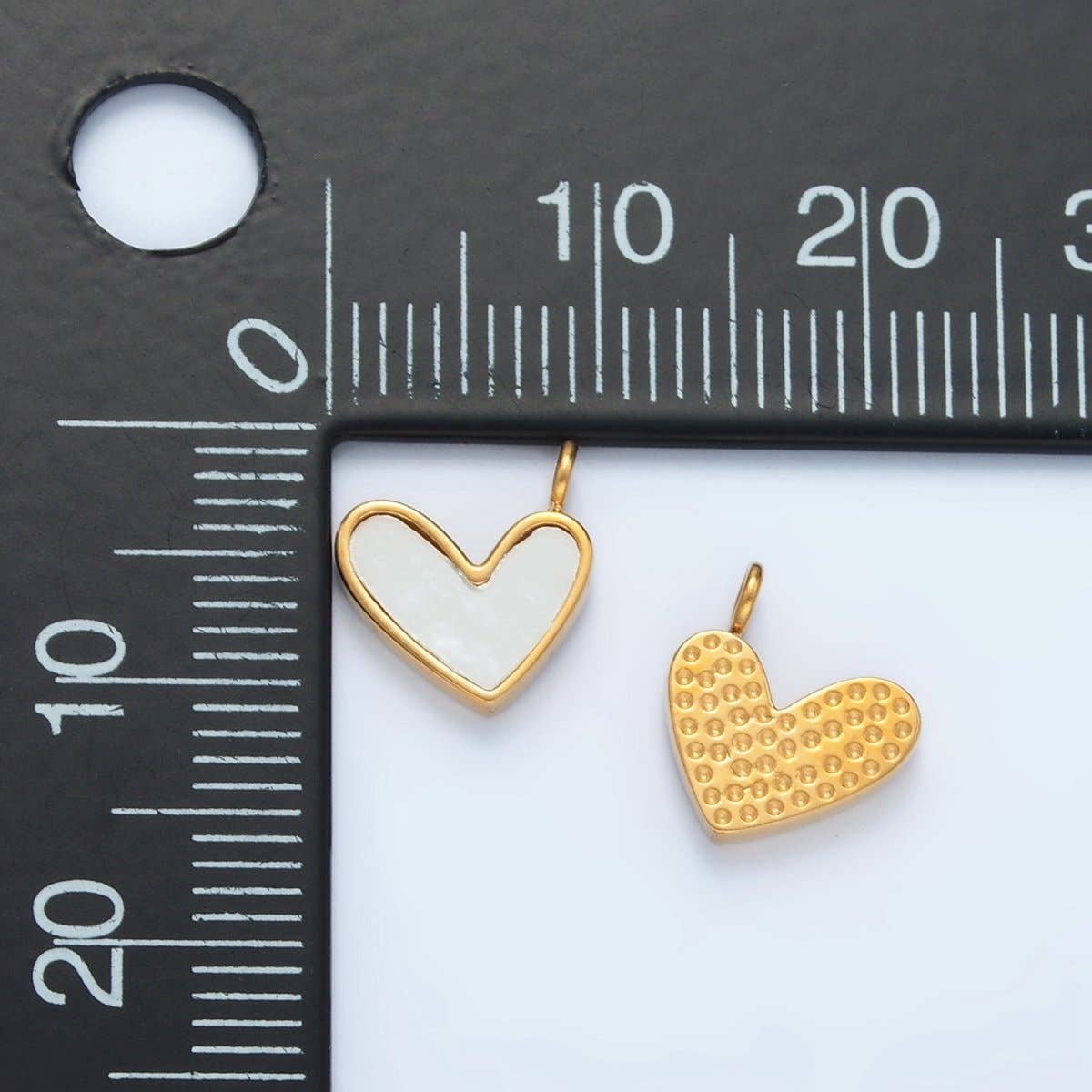 Stainless Steel 11mm Shell Pearl Heart Mini Charm | P881