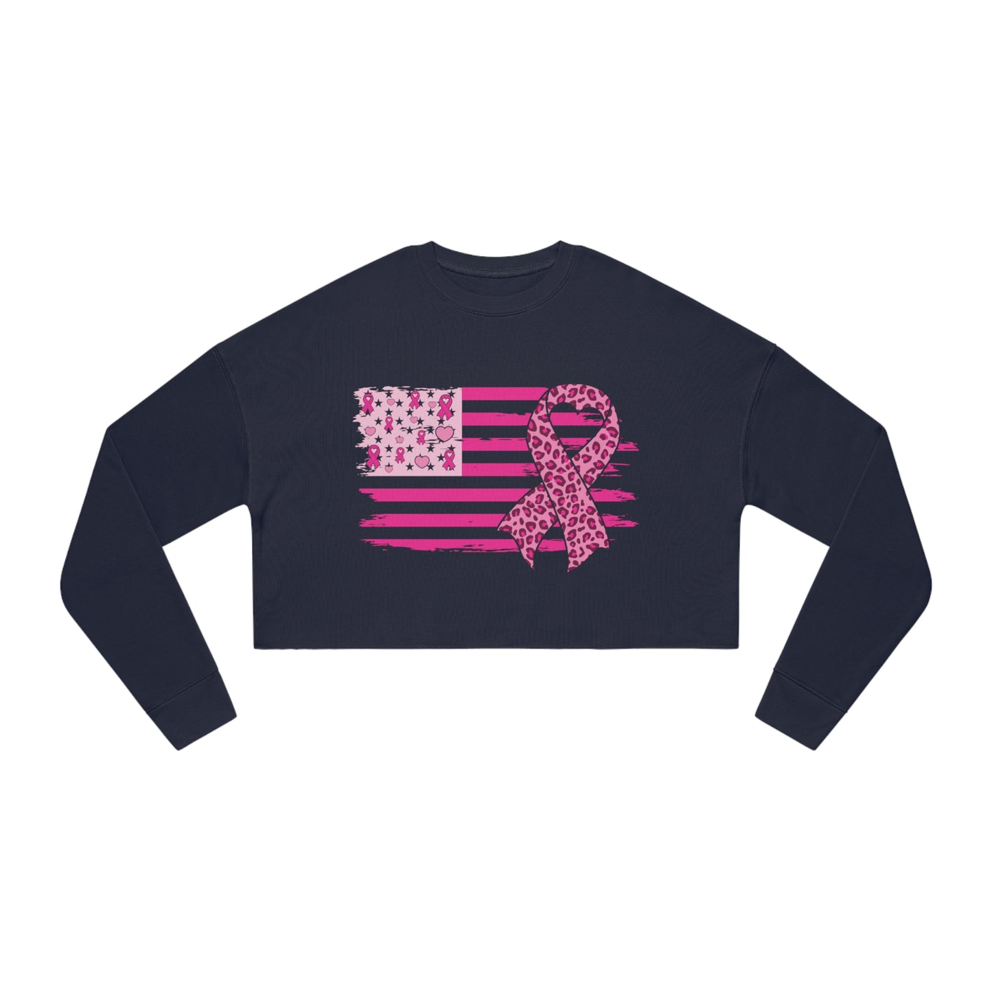 Pink Flag  Women's Cropped Sweatshirt