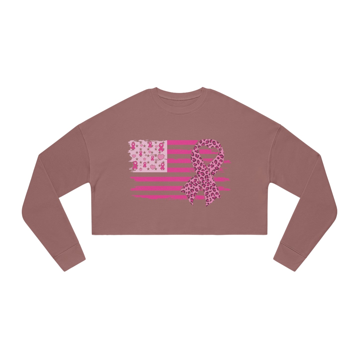 Pink Flag  Women's Cropped Sweatshirt