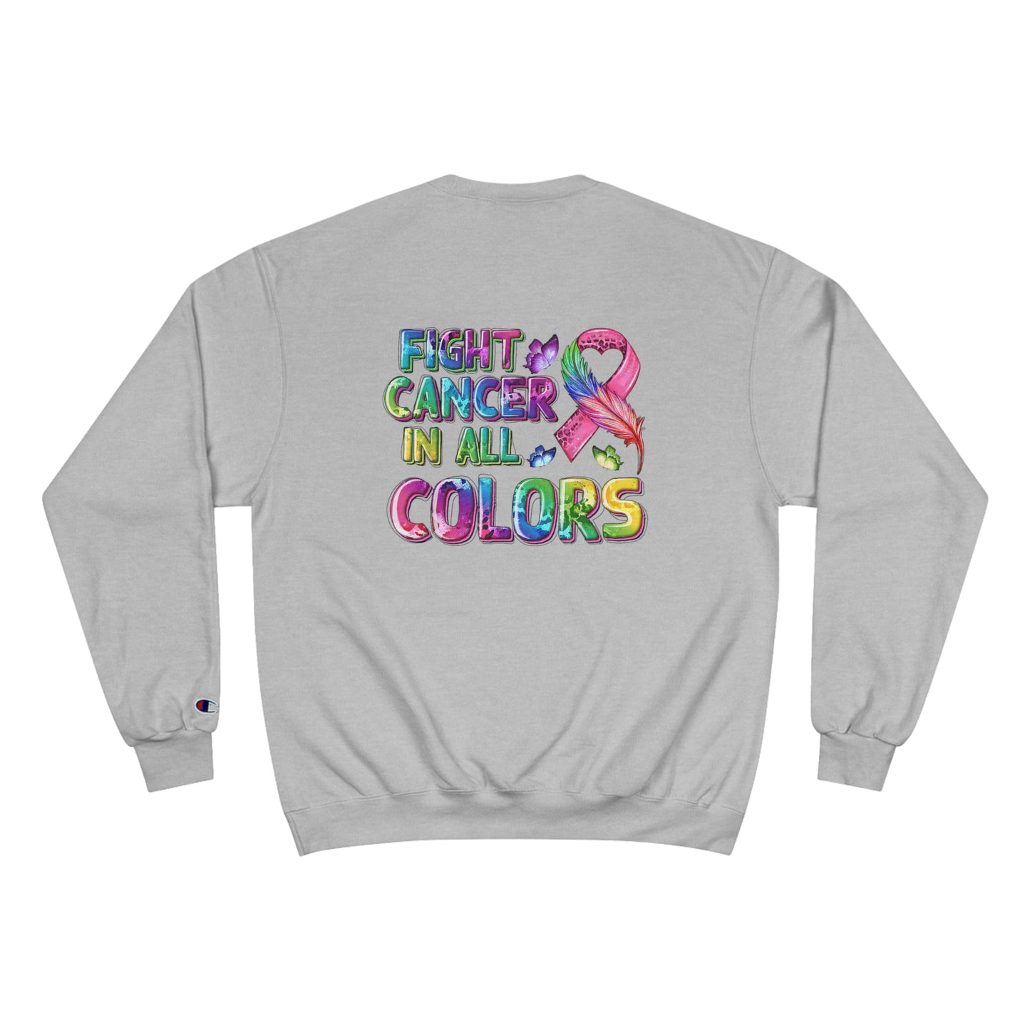 Bow fight cancer in all colors of Champion Sweatshirt