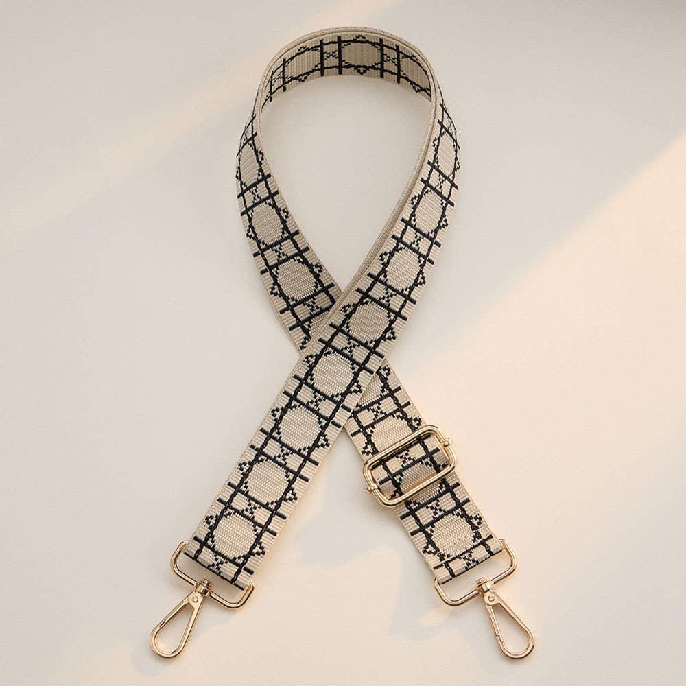 Solid Tumbler Carrier Holder Geometric Pattern Strap Crossbody Bag