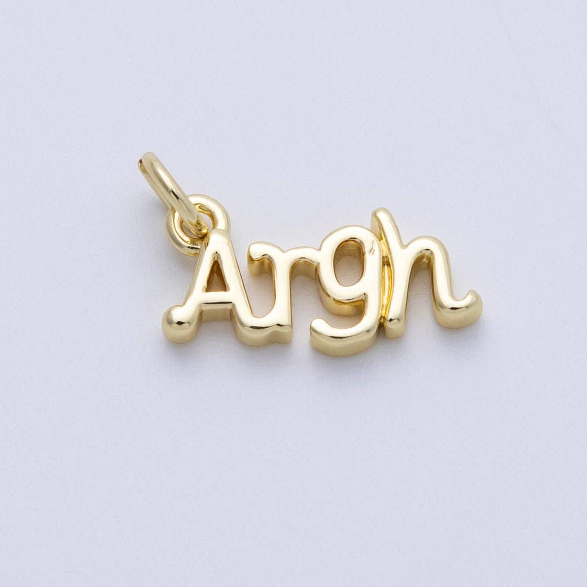14K Gold Filled 16mm "Argh" Minimalist Script Charm | Charms-00029