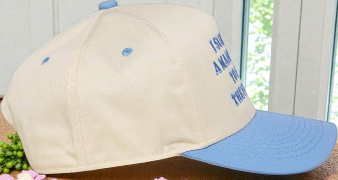 Two Tone Embroidered Cap - Man's Right to Shut Up (Lt. Blue)