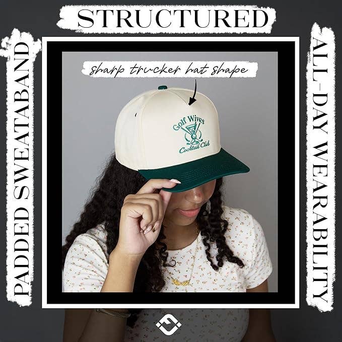 Two Tone Cap -  Golf Wives Cocktail Club - Green/Beige