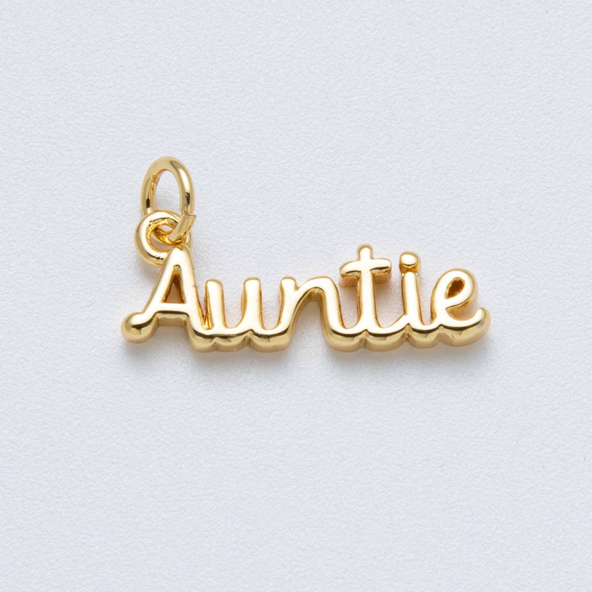 14K Gold Filled 20.5mm "Auntie" Minimalist Script Charm | Charms-00032