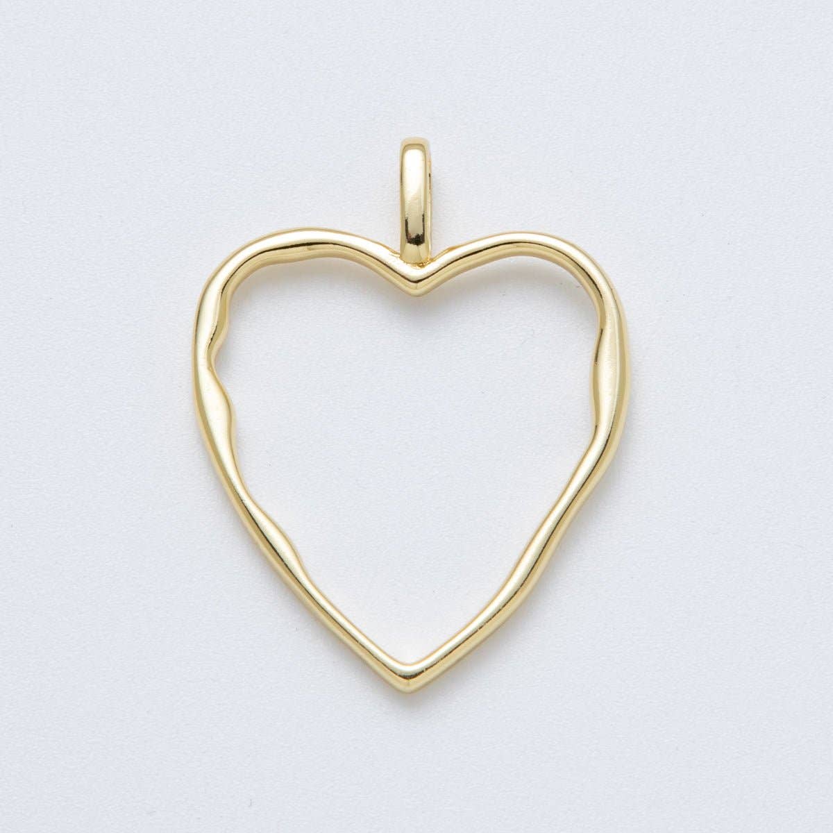 14K Gold Filled 36mm Minimalist Open Molten Heart Charm | Charms-00038