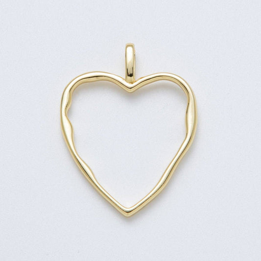 14K Gold Filled 36mm Minimalist Open Molten Heart Charm | Charms-00038