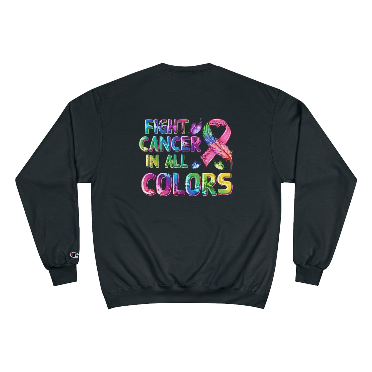 Bow fight cancer in all colors of Champion Sweatshirt