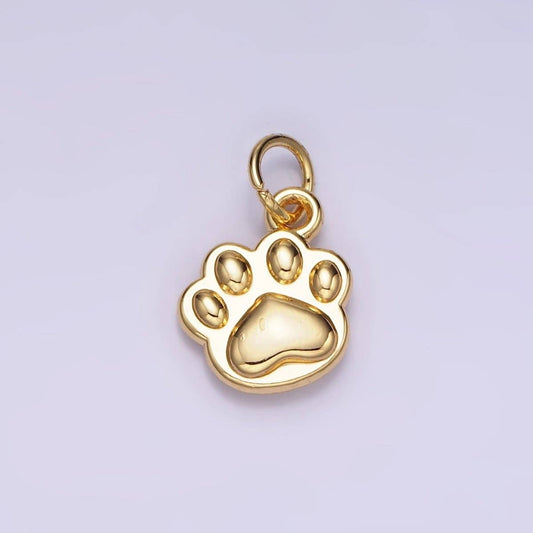 14K Gold Filled Mini Pet Pawprint Animal Minimalist Charm in Gold & Silver | AG652