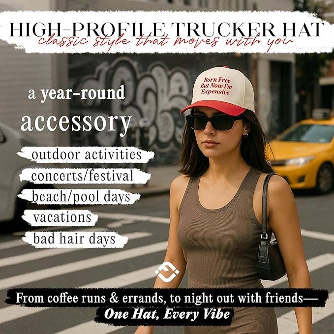 2-Tone Cap - Born Free But Now I'm Expensive - Red/Beige