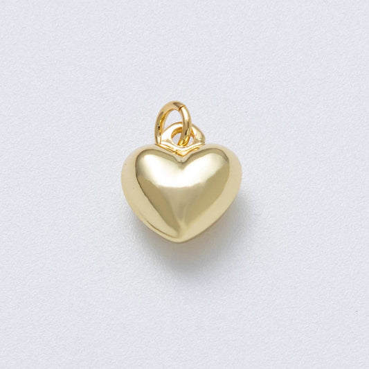 14K Gold Filled 12mm Minimalist Heart 3D Multidimensional Charm | Charms-00035