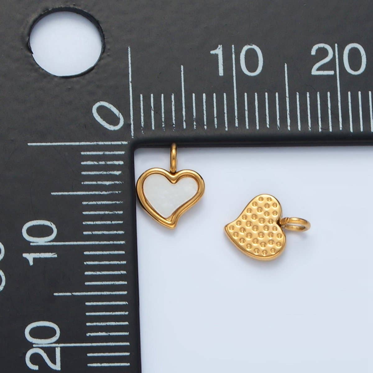 Stainless Steel 11mm Shell Pearl Heart Mini Charm | P881