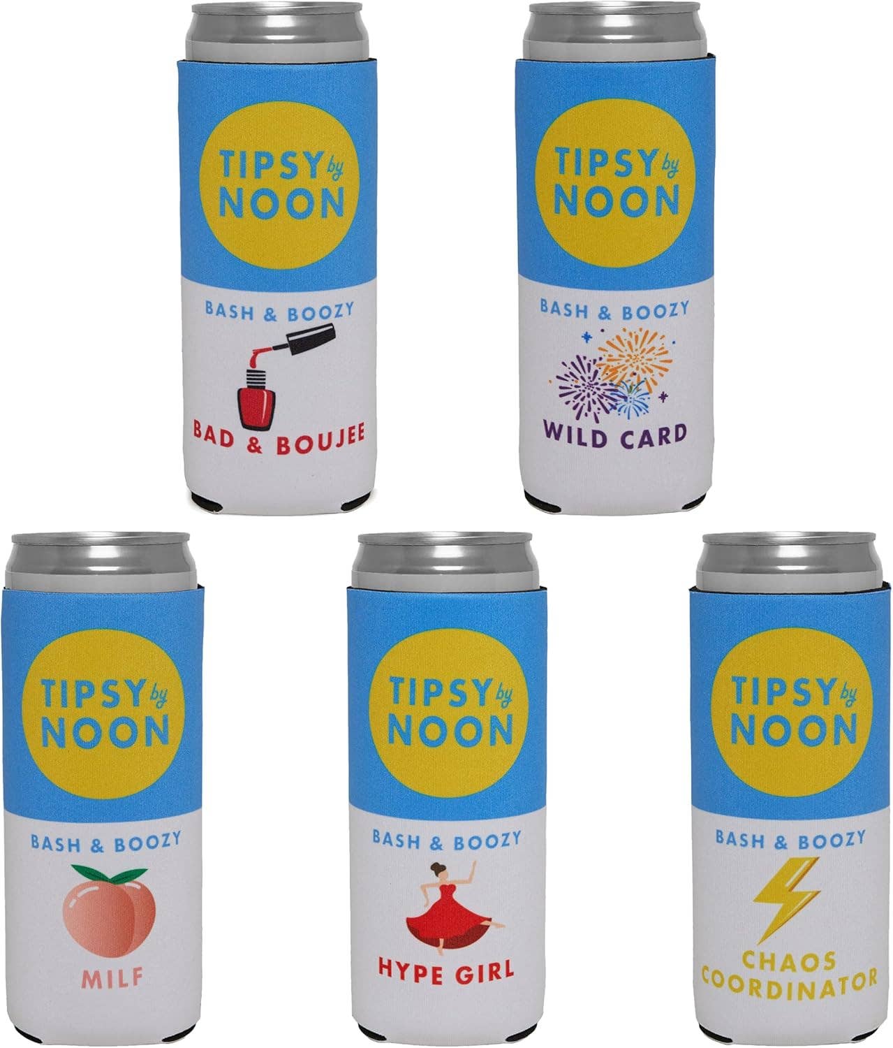 Bachelorette Slim Can Cooler Set - 5 Pack - Bash & Boozy
