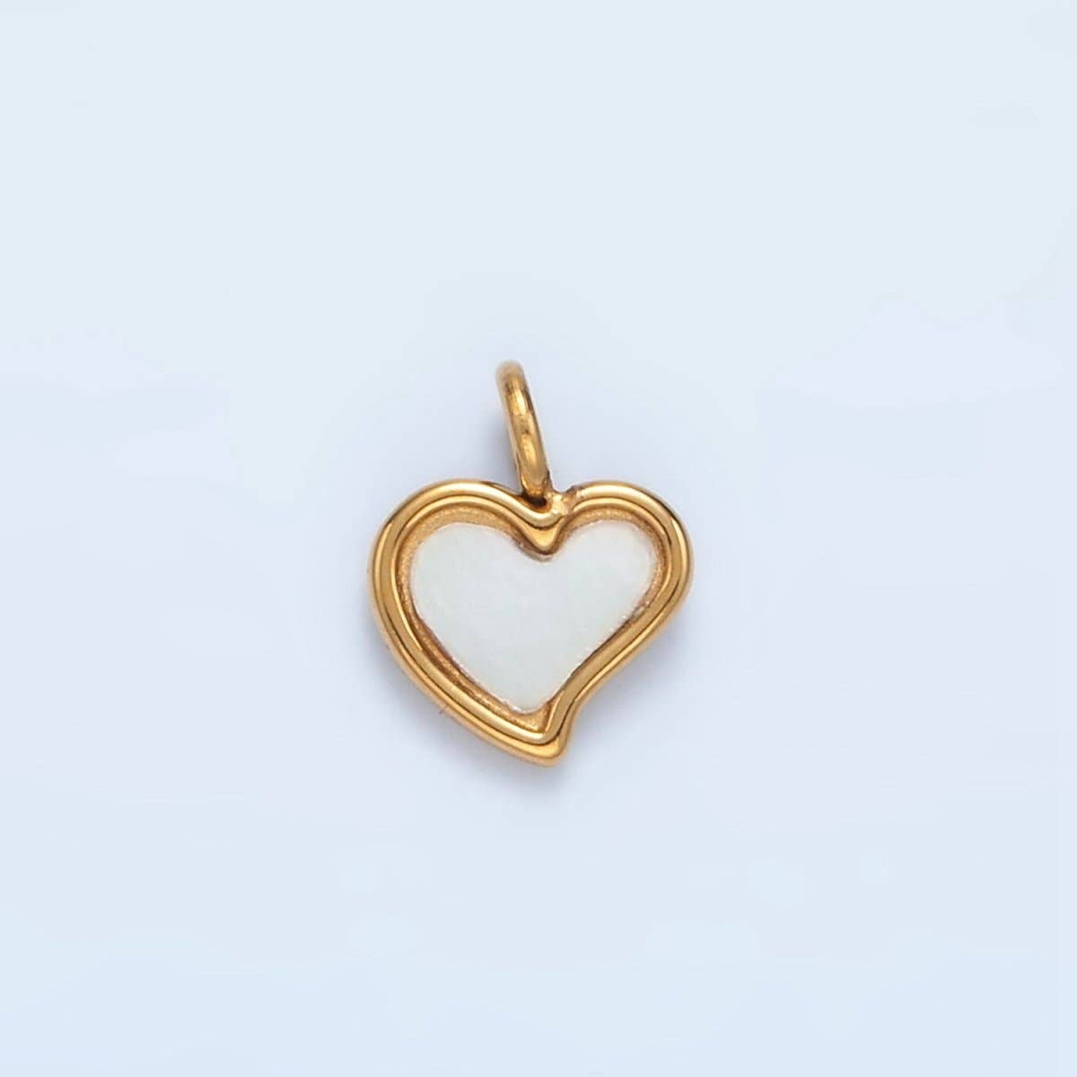 Stainless Steel 11mm Shell Pearl Heart Mini Charm | P881