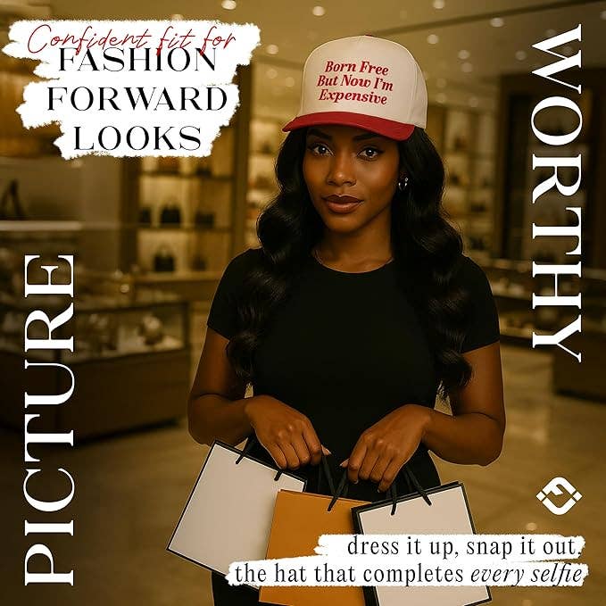 2-Tone Cap - Born Free But Now I'm Expensive - Red/Beige