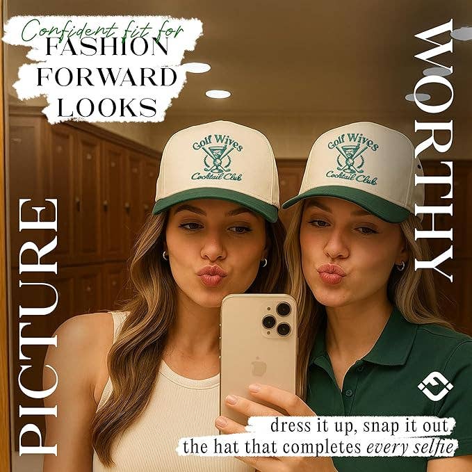 Two Tone Cap -  Golf Wives Cocktail Club - Green/Beige