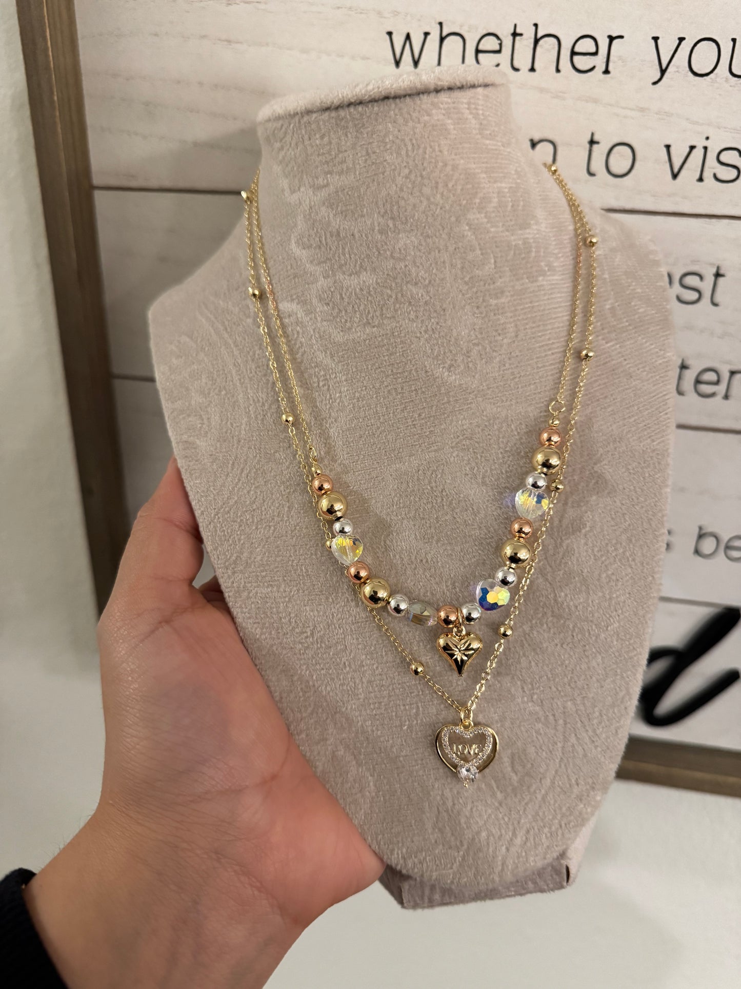 HEART DOUBLE LAYER NECKLACE