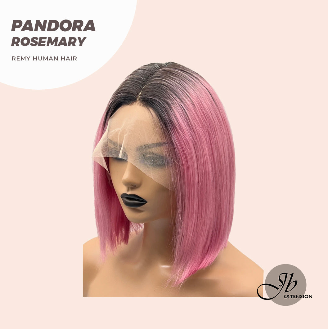 JBEXTENSION 12 Inches Bob Cut Frontlace Real Huaman Hair Crazy Color Wig PANDORA-ROSEMARY