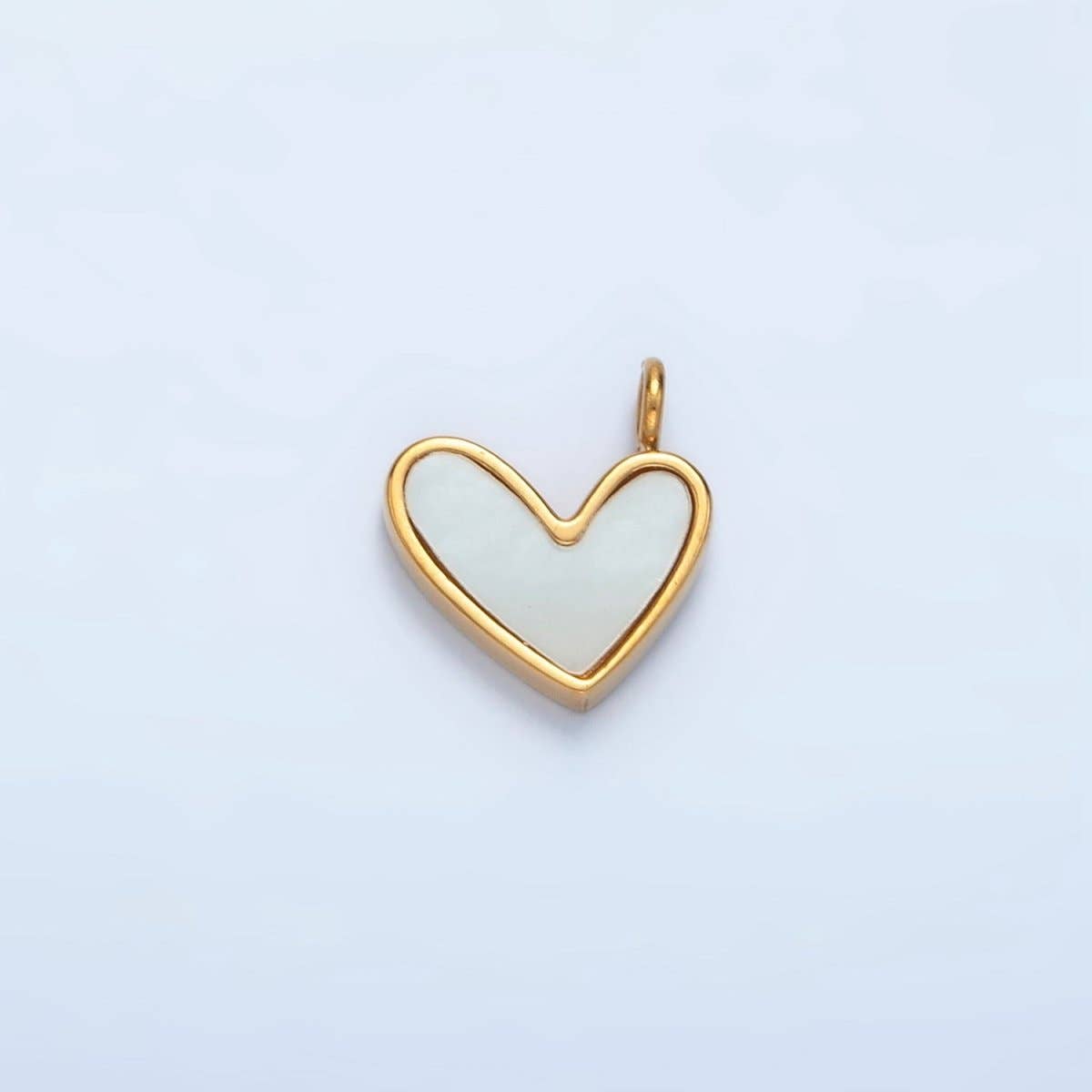 Stainless Steel 11mm Shell Pearl Heart Mini Charm | P881