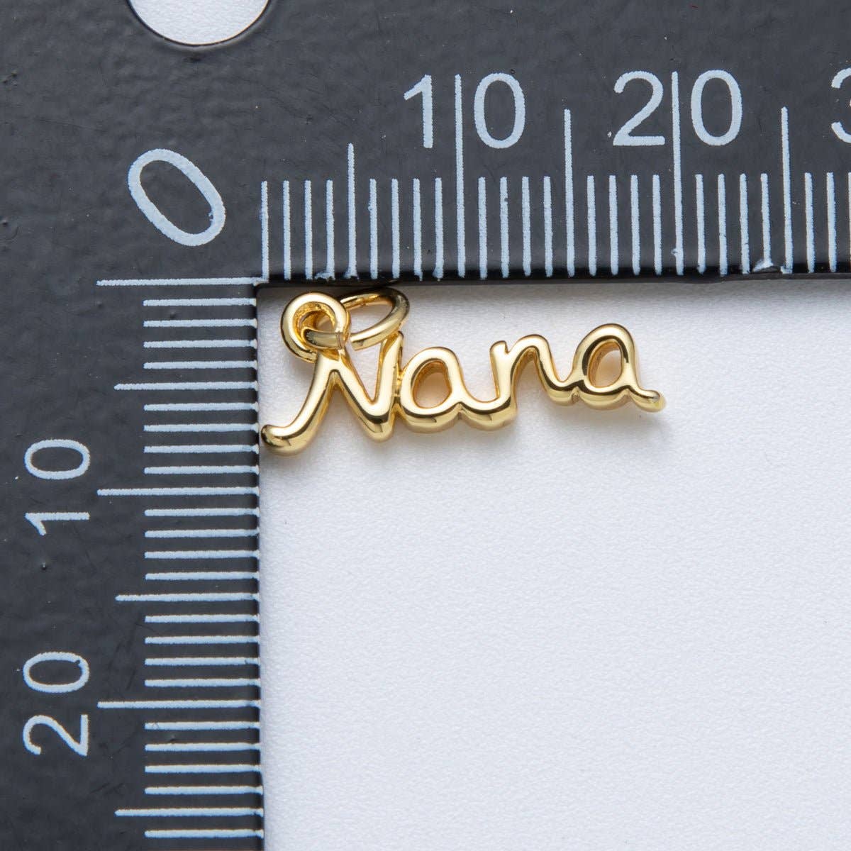 14K Gold Filled 18mm Grandma "Nana" Minimalist Script Charm | Charms-00034