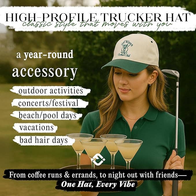 Two Tone Cap -  Golf Wives Cocktail Club - Green/Beige