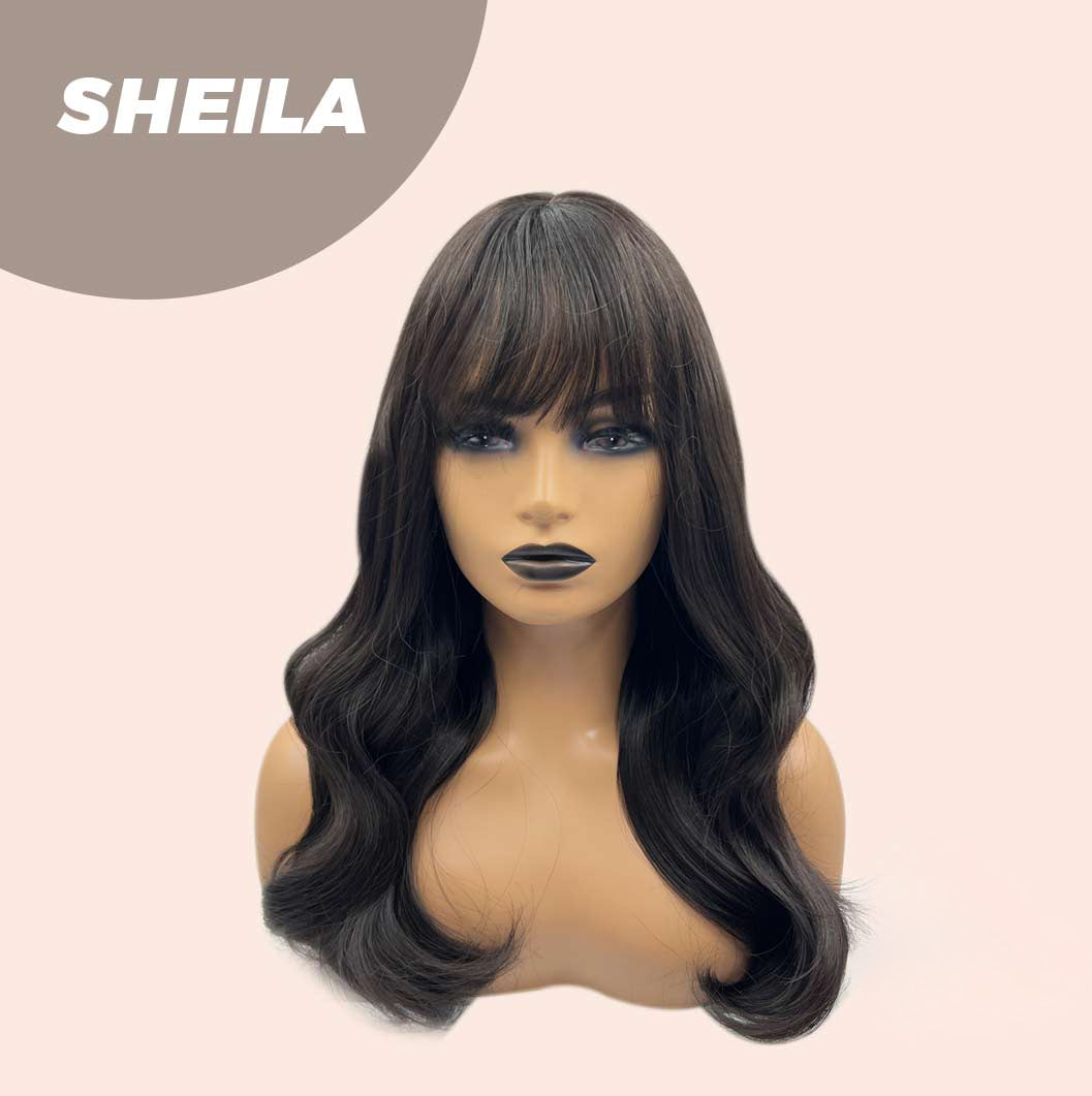 JBEXTENSION 18 Inches Dark Brown Black Curly Wig for Women SHEILA