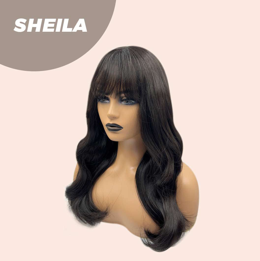 JBEXTENSION 18 Inches Dark Brown Black Curly Wig for Women SHEILA