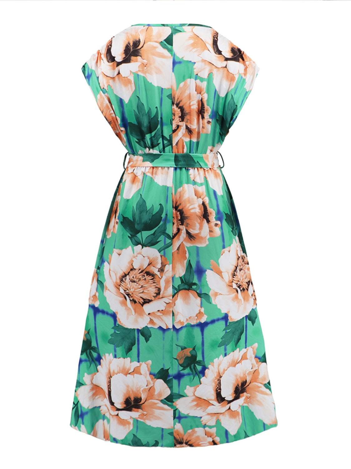 Ruffled Tied Floral Surplice Dress